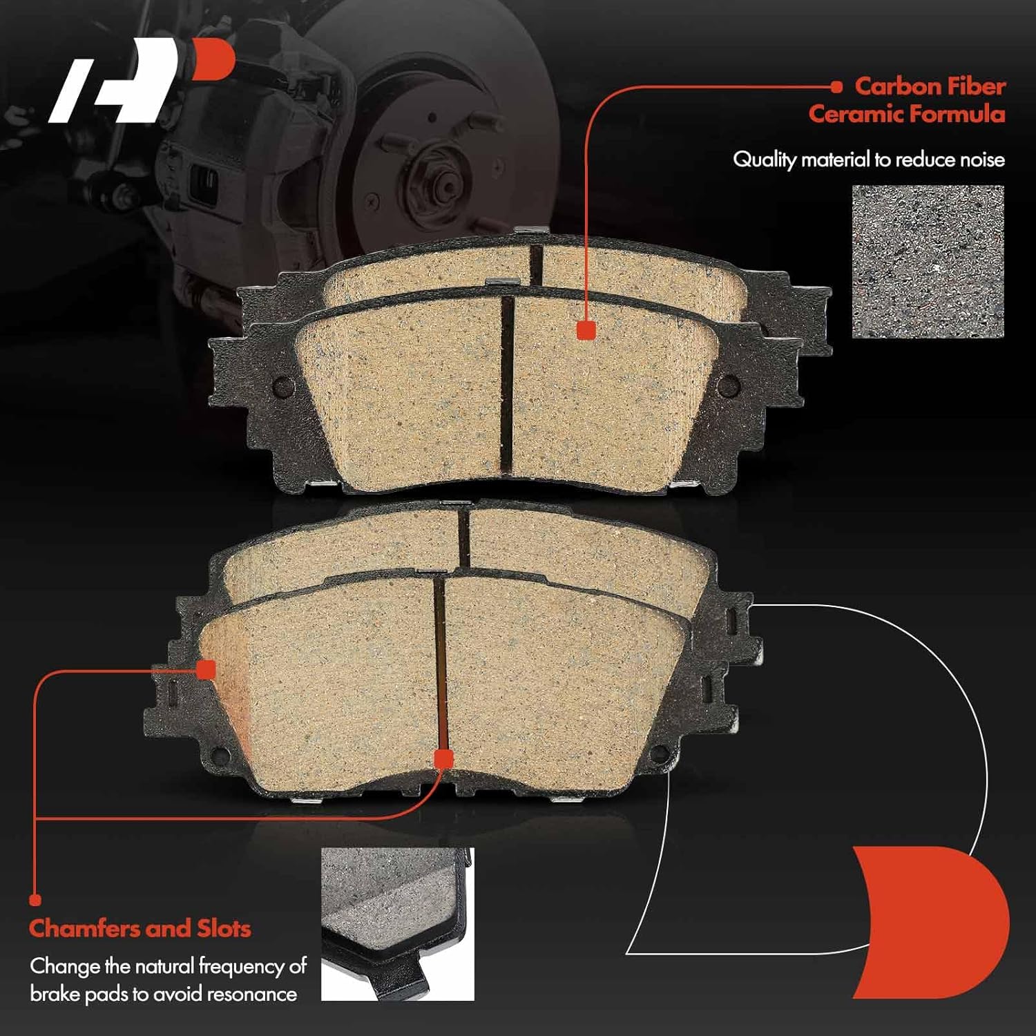A-Premium Front and Rear Drilled and Slotted Disc Brake Rotors + Ceramic Pads Kit Compatible with Select Toyota and Lexus Models - Camry, RAV4, Corolla Cross, Avalon, Venza, C-HR, ES250, ES300h, ES350