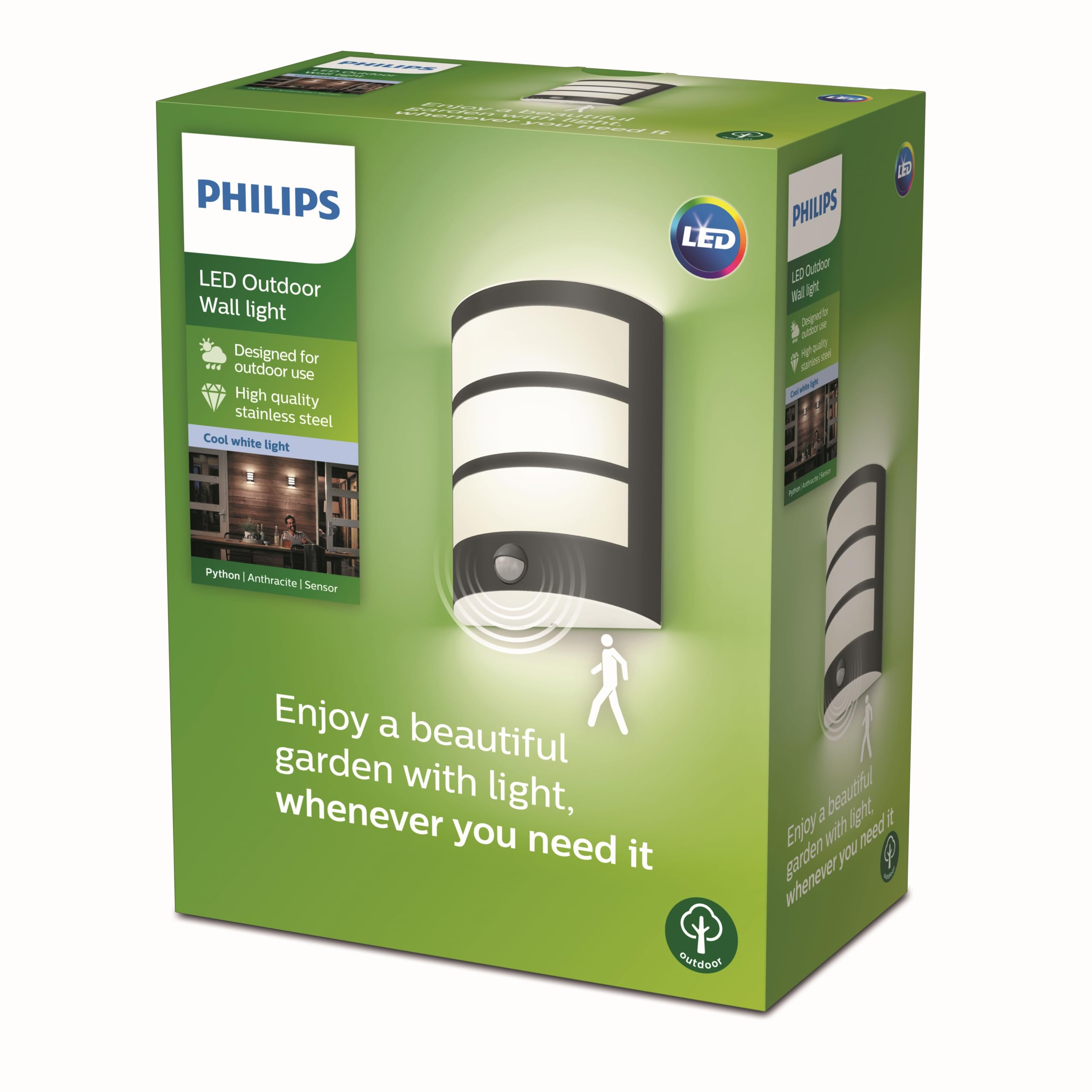 Philips Python LED Wall Light 1x6W Anthracite Aluminium