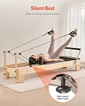 VEVOR Pilates Reformer, Pilates Machine d'entraînement pour l'utilisation de studio de gym à la maison, Pilatees Lit avec double résistance- Printemps & Cord, Reformer Set pour les utilisateurs avancés et les débutants