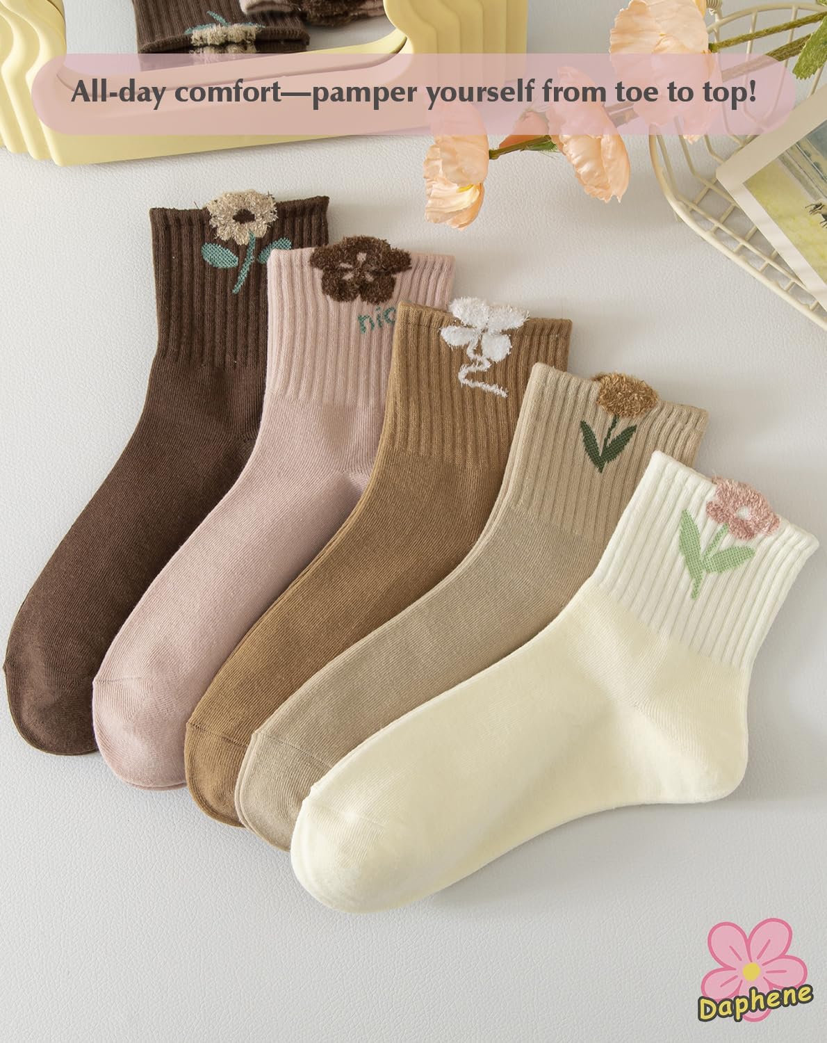 Daphene Womens Cute Socks All Season | Premium Combed Cotton Breathable Soft | Cartoon Animal Patterns | Cozy Holiday Gifts - Image 6