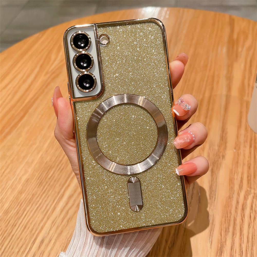 Coque Samsung S21 FE antichoc compatible charge induction avec paillettes - 7