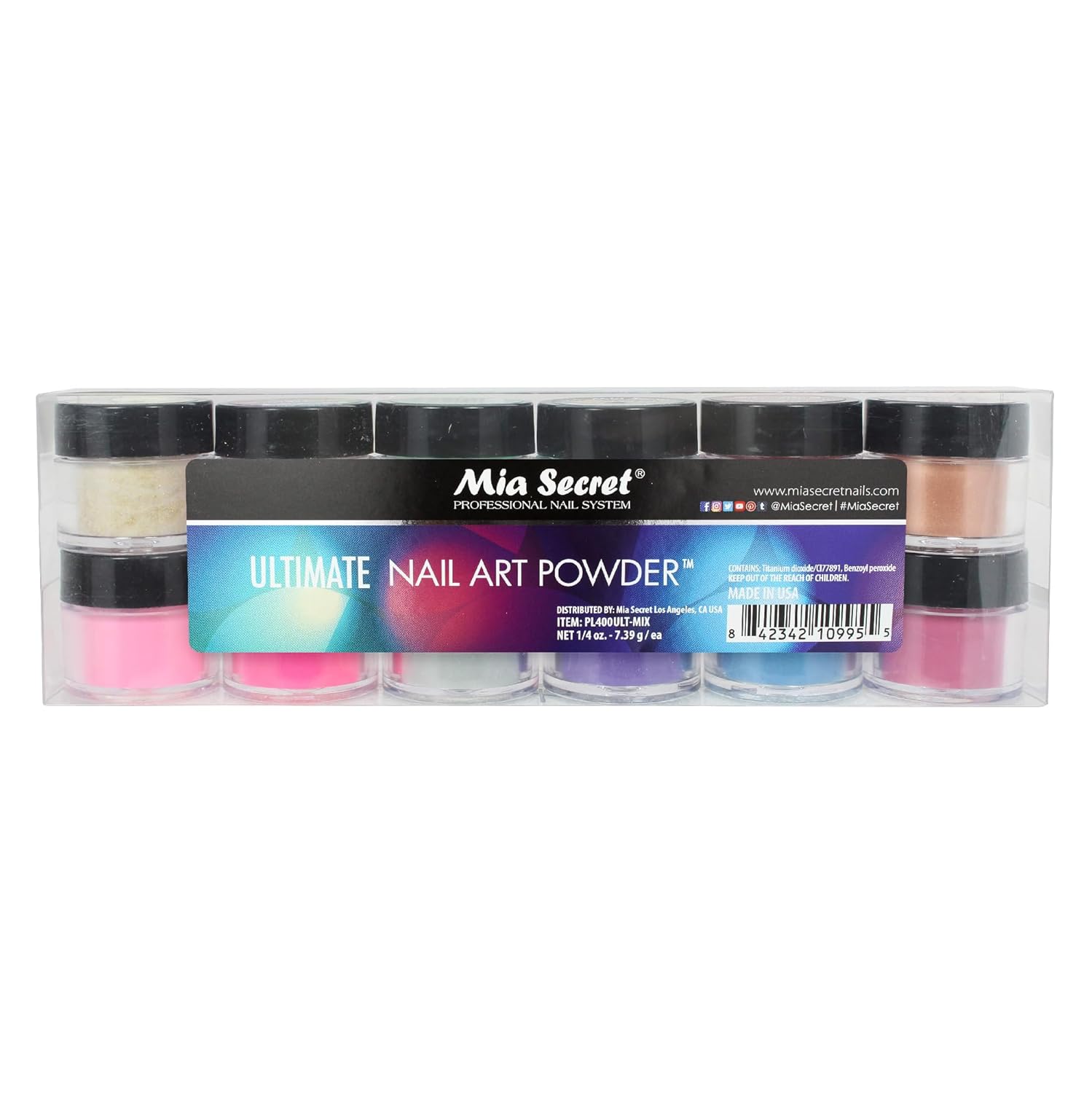 Mia Secret Ultimate Nail art Powder Collection, Set Of 12 Color,