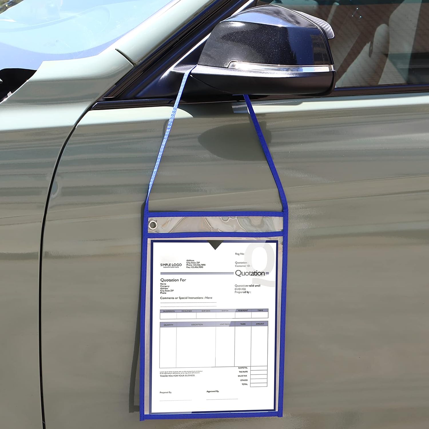 Epakh 30 Pack Office Products Shop Ticket Holders with Hanging Strap 9 x 12 Inches, Dry Erase Pockets, Job Ticket Holders, Both Sides Clear, Welcome to Work Order(Blue) image 5