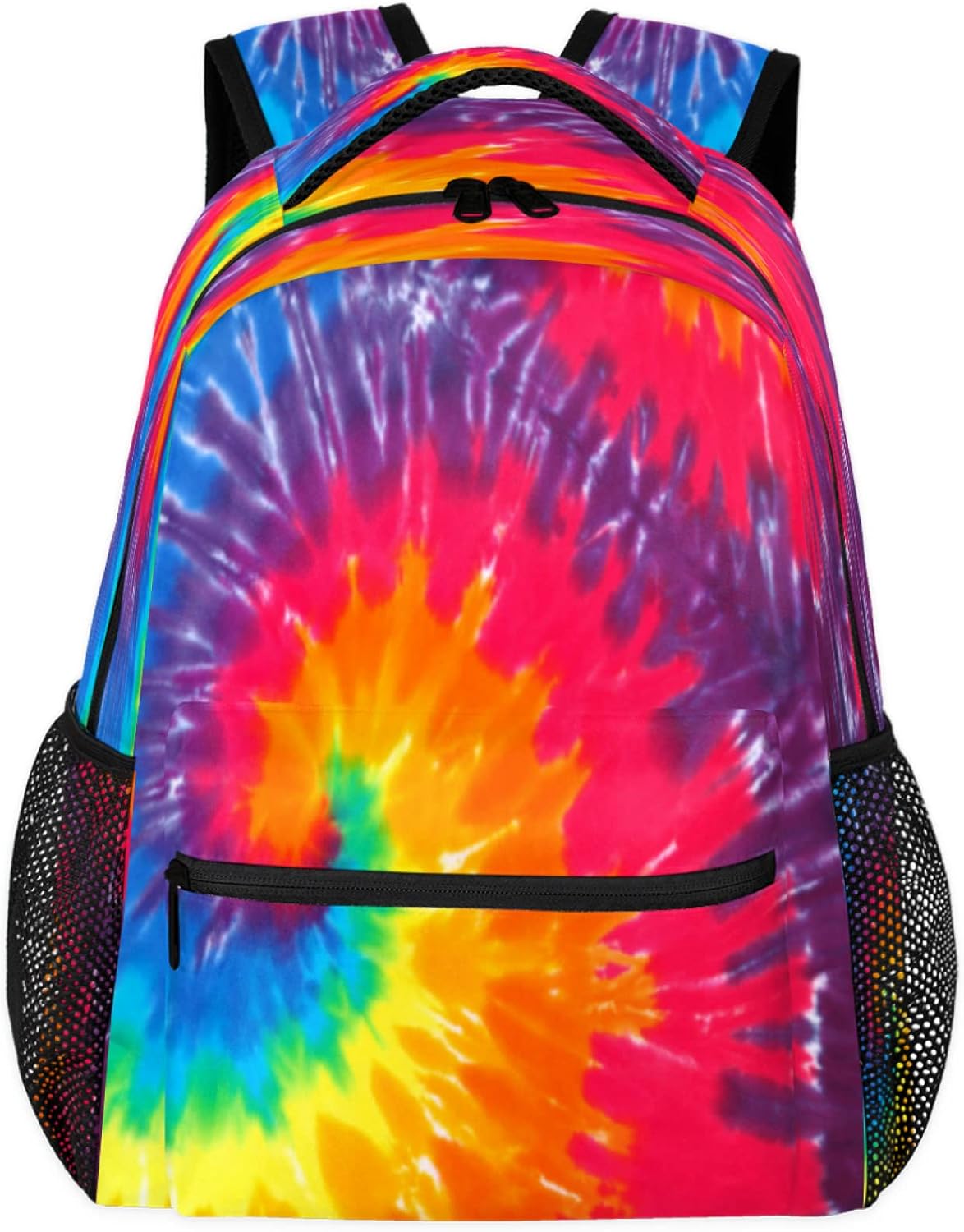 Pardick Rainbow Tie Dye Backpacks for Girls Boys, Abstract Travel Backpack Laptop Backpack Waterproof School Backpack Bookbags for Teens Kids Backpack with Multiple Pocket