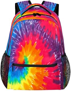 Rainbow Tie Dye Backpacks for Girls Boys, Abstract Travel Backpack Laptop Backpack Waterproof School Backpack Bookbags for Teens Kids Backpack with Multiple Pocket