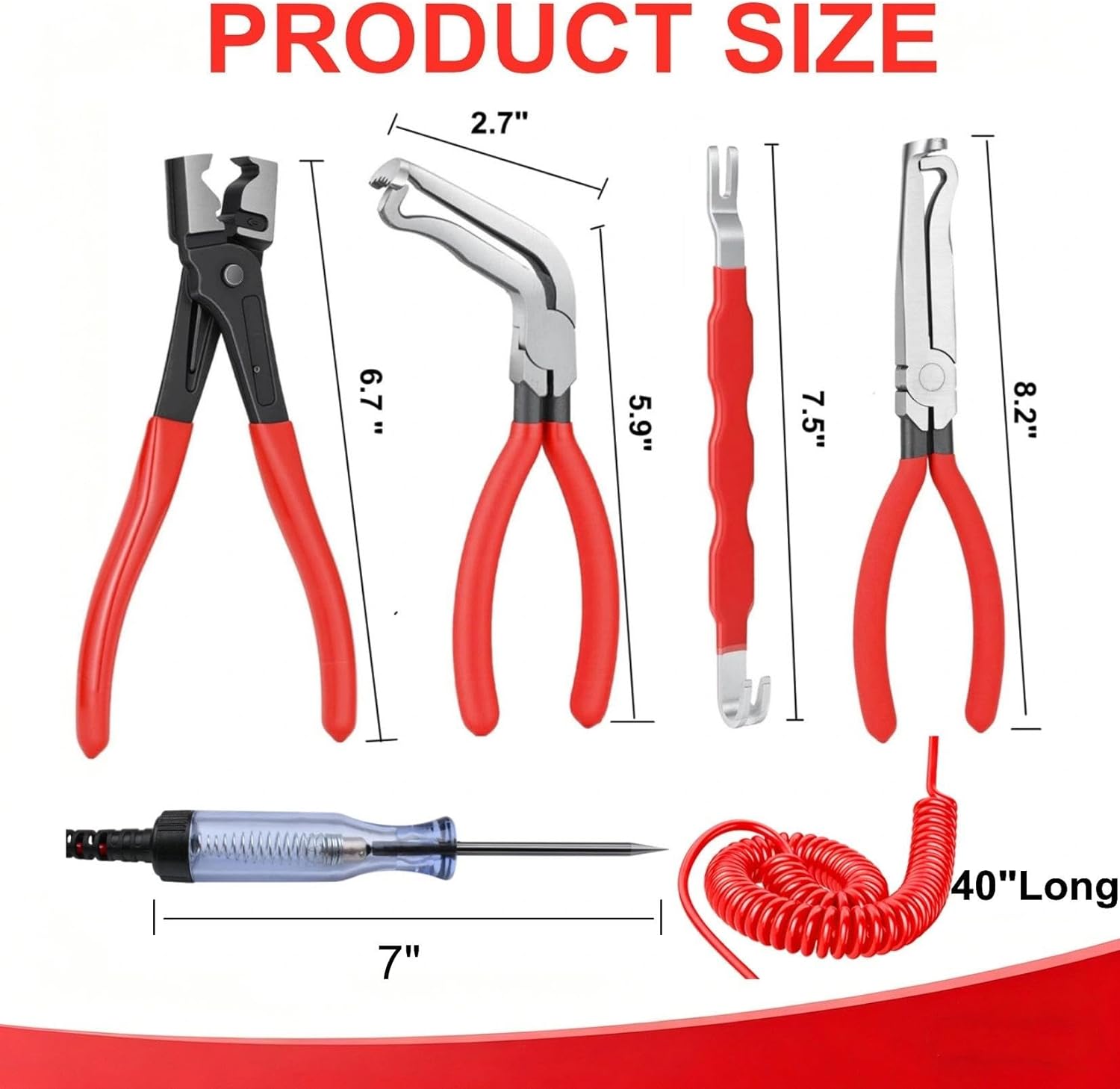 5 Pieces Electrical Disconnect Pliers for Cars, Automotive Disconnect Tools, Electrical Connector Removal Tool, Car Connector Removal Tool with Test Light for DIY Cars, Auto Repair