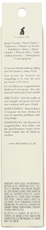 e.l.f. Dewy Setting Mist Hydrating, Luminizing, Long Lasting Sets Makeup, Conditions Coconut Infused 2.7 Fl Oz