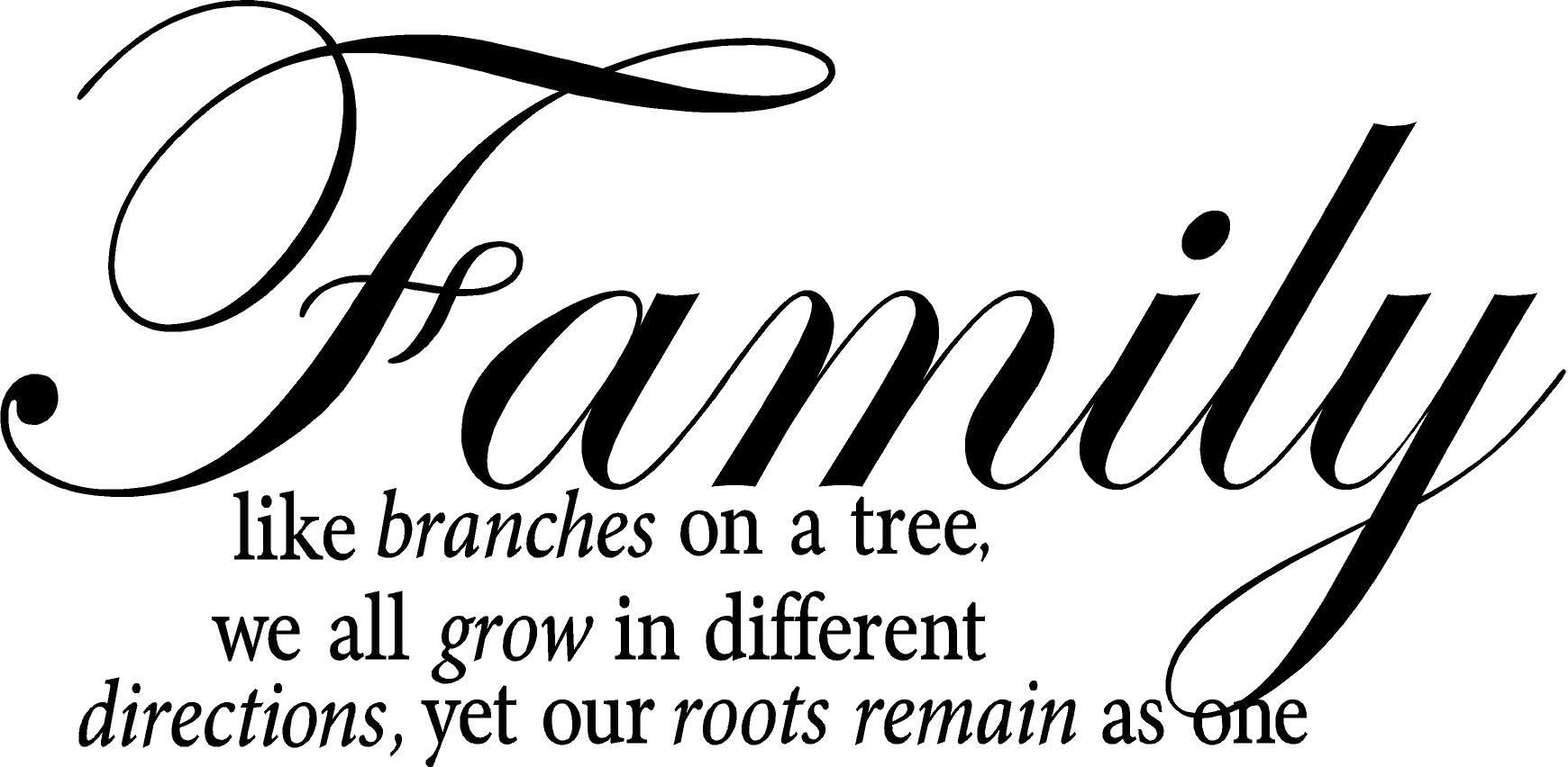 WallStickerUSA Medium"Family like branches on a tree, we all grow in different directions yet our roots remain as one." Quote Saying Wall Sticker Decal Transfer Film 17x25