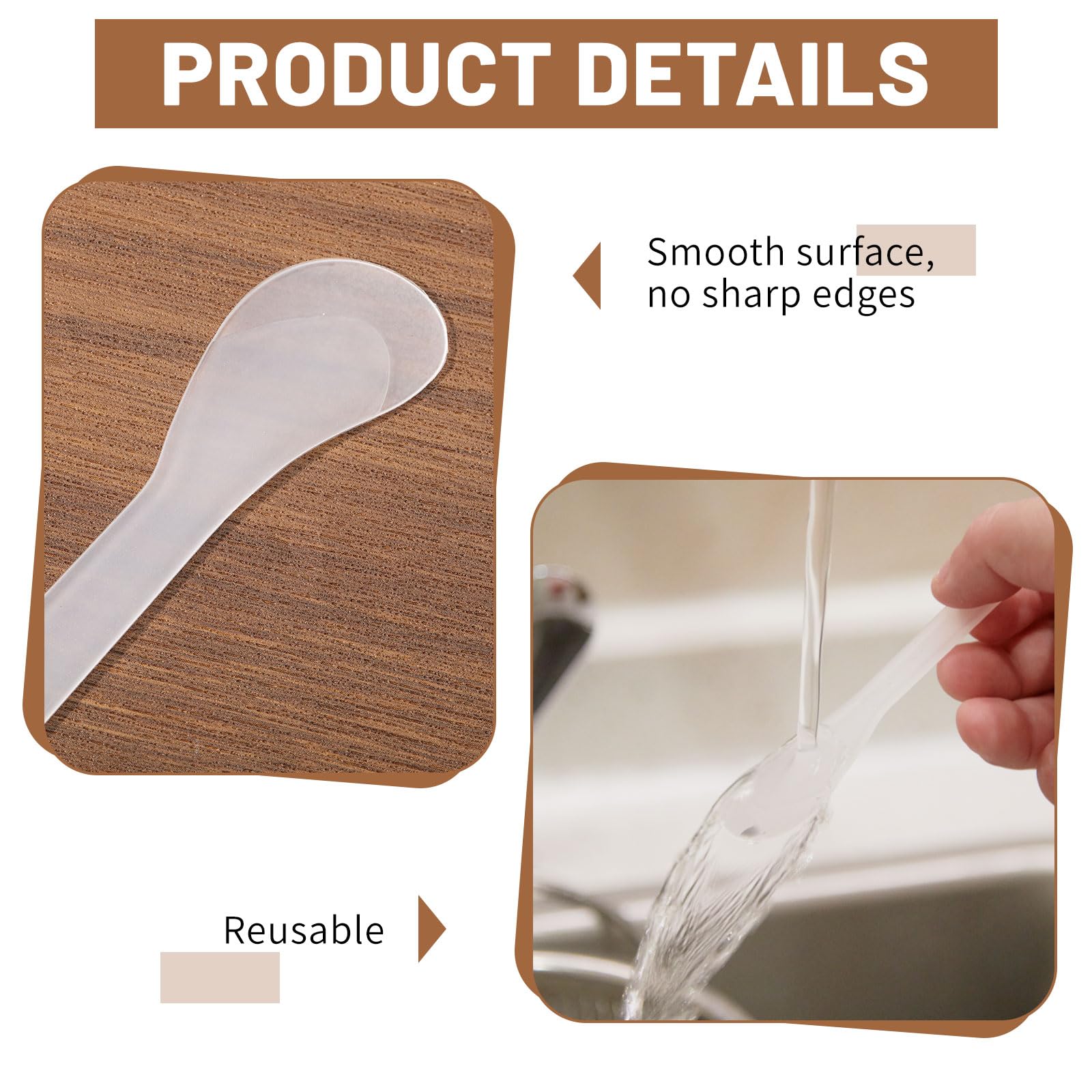 beinkmake 300Pcs Cosmetic Makeup Spatulas 5 inch Facial Skincare Face Creams Spatula Portable Plastic Tools for Mixing and Sampling Translucent - Image 4
