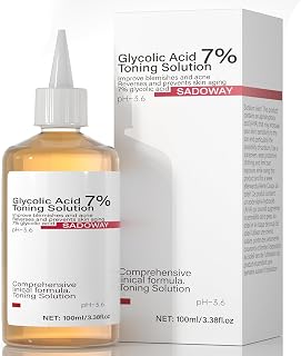 SADOWAY Glycolic Acid Toning Solution: 100ML 7% Glycolic Acid Toner for Skin Refreshment Suitable for Adults to Use at Home