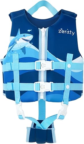 Vista 13 de Zeraty - Chaleco de natación para niños de neopreno, chaleco flotante para niños, ayuda para nadar para niños niñas y niños, 20-30-40-50-60-70-80