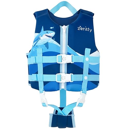 Zeraty Toddler Swim Vest Neoprene Kids Float Jacket Swimming Aid for Children Girls and Boys 20-30-40-50-60-70-80Lbs with Dual Adjustable Safety Straps