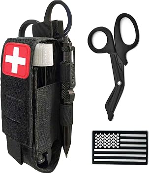 1000D Laser Cut Tactical Molle Tourniquet Holder, Molle Medical Trauma Shears Pouch EMT Scissors Bag Fit for Tourniquets