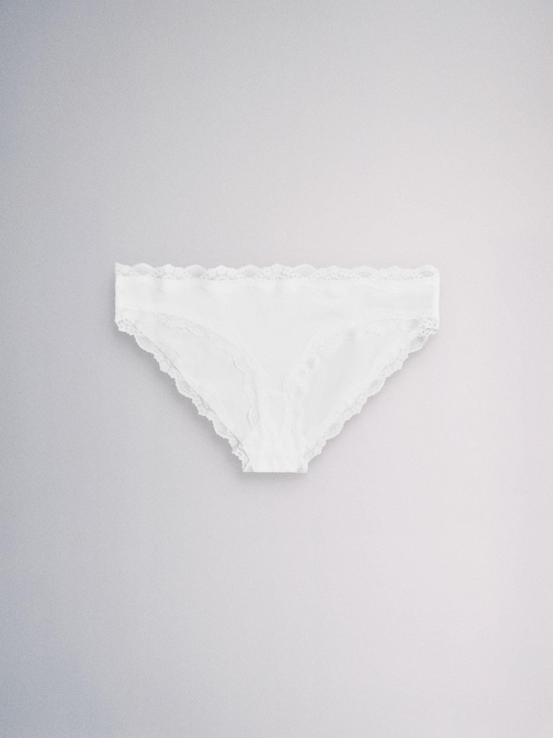 THE SET Donne Confezione da 7 brasiliani in Cotone con Pizzo