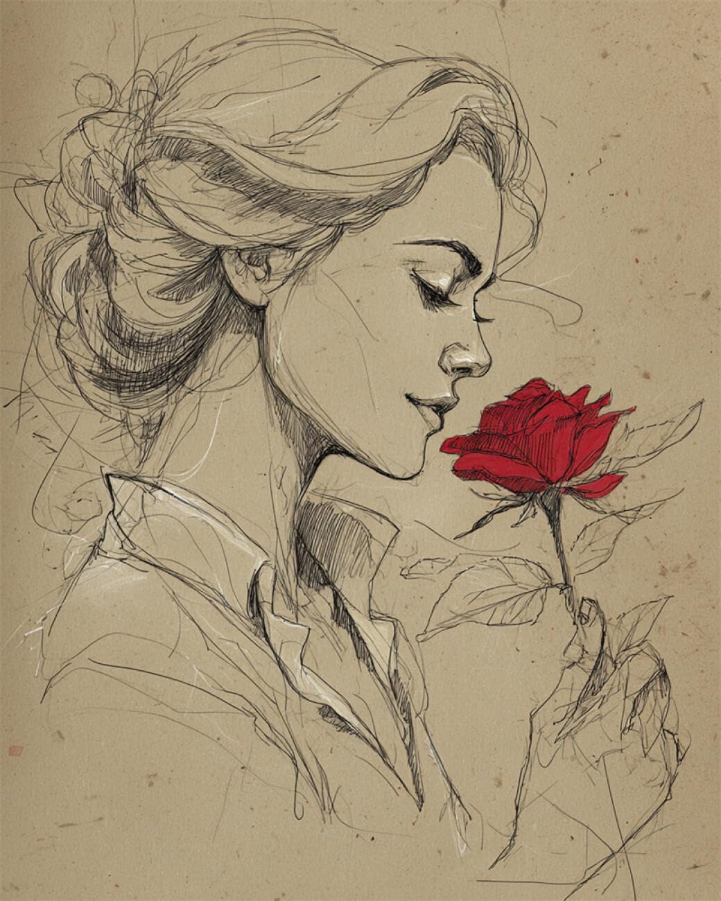 RKFLGEW 14CT Stamped Cross Stitch Kit Woman and Rose Cross-Stitch Kits for Beginner Or Adults,DIY Easy Counted Needlework Embroidery Set Home Decoration 40x50cm