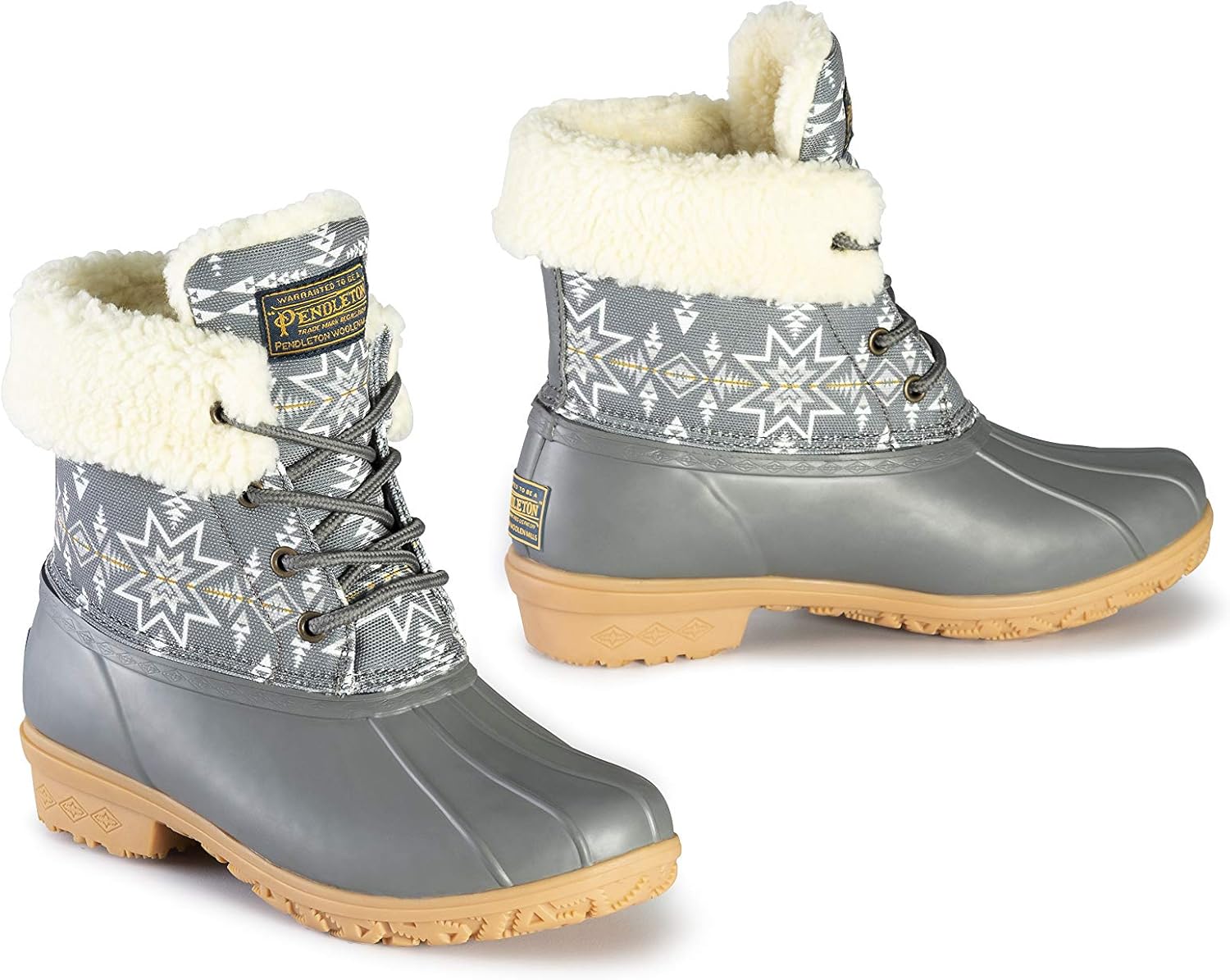 Pendleton Women's Heritage Plains Star Slip-Resistant Duck Boot - Gray - Size 9