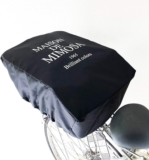 Amazon ミモザ ロゴ 自転車後ろカゴカバー 自転車かごカバー ブラック Mimosa 自転車カバー