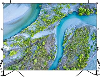 The Aerial View a Ecosystem The River Lagoon Valley and Blue Water Backdrop Bitrhday Party Decorations Photography Studio Photo Backdrops Background Props Wall Decor Photoshoot Podcast