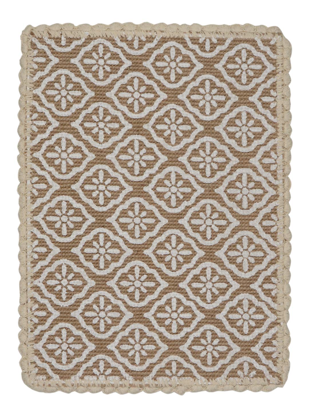 SARAL HOME EASY LIVING Decorative Jute Printed Rectangular Table Placemat (33x45 Cms, Beige) -Pack of 2 2
