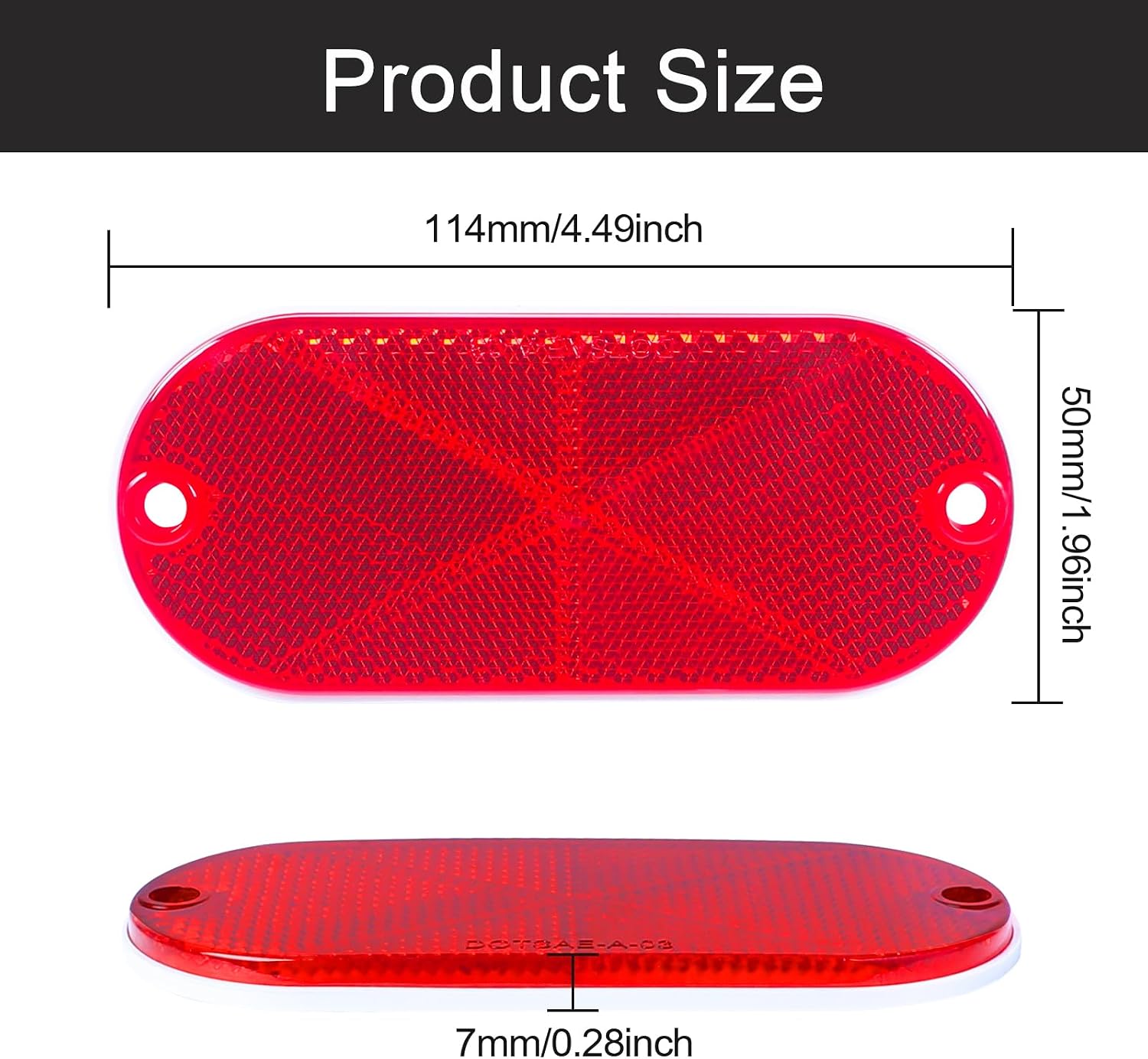 10 Pack 4.5 Inch Red Screw on Reflectors, DOT SAE Approval Road Safety Fence Gate Posts Rear Reflectors for Mailboxes Driveway Trailer Caravan Tunnels Truck Tractor Boat Lorry Motorcycle