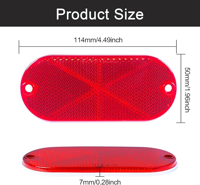 10 reflectores rojos rectangulares de 4.5 pulgadas para vehículos miniatura 2