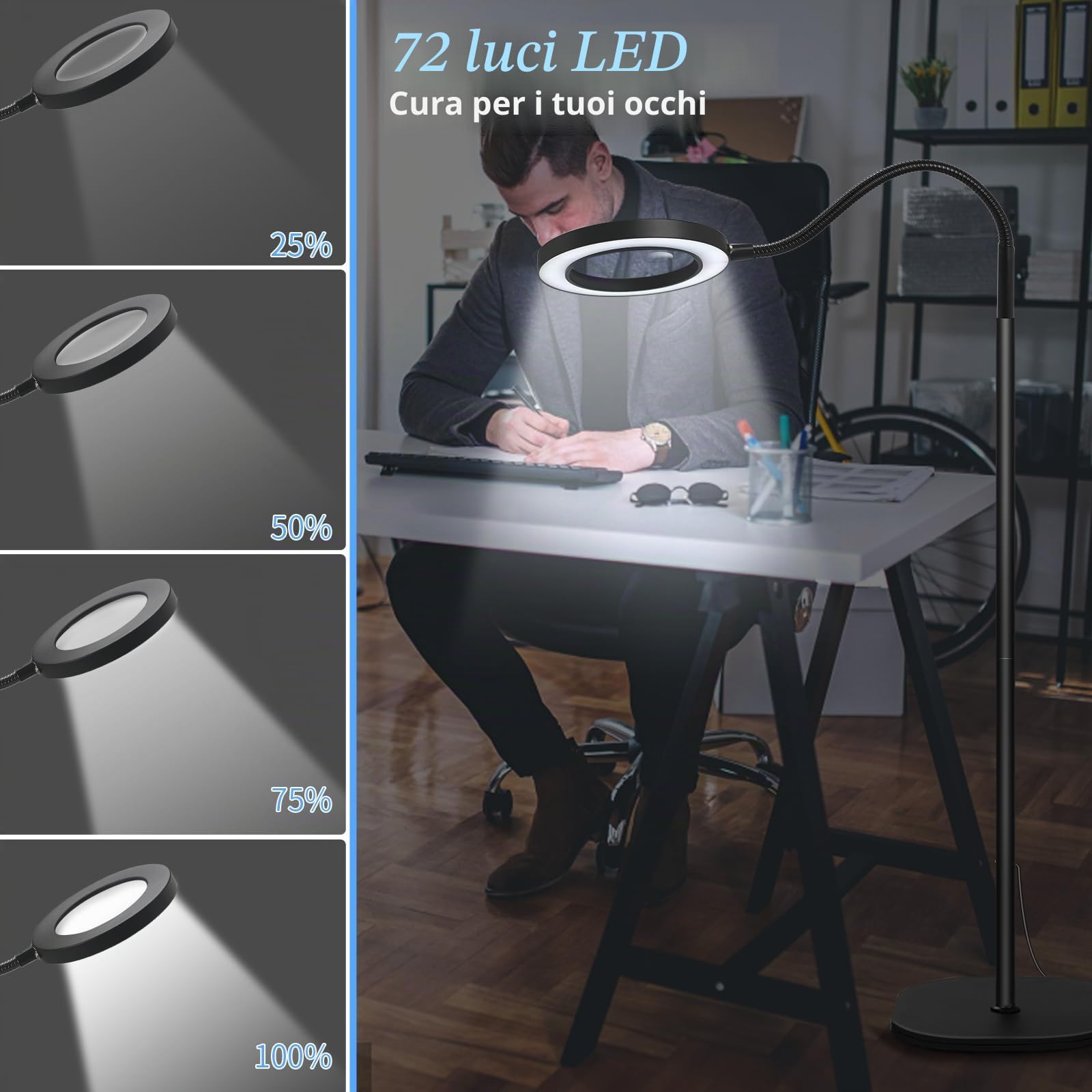 NZQXJXZ 5X 10X Lente d'Ingrandimento con Luce e Supporto