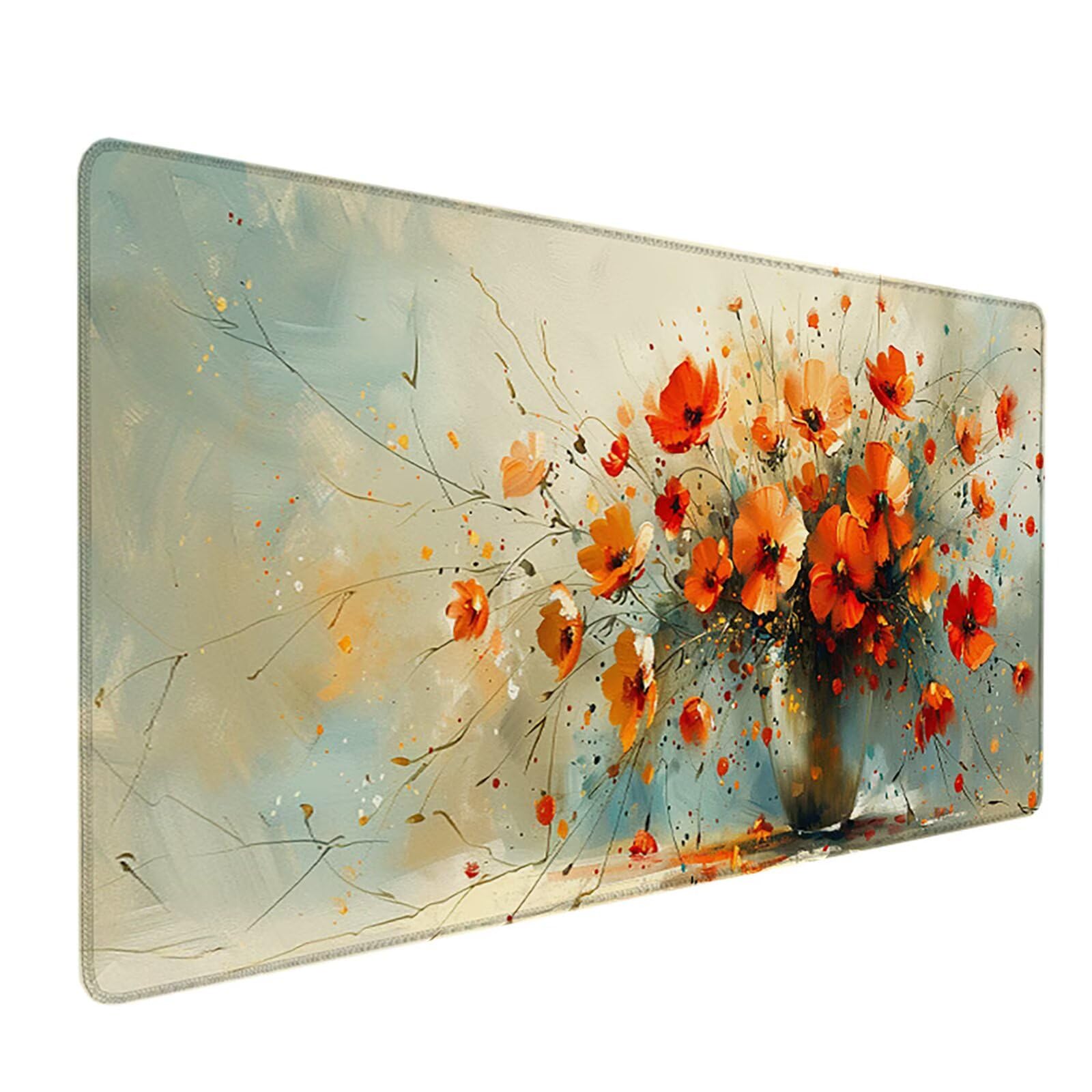 Florero Alfombrilla Ratón Gaming XXL 1500 x 800 mm, Alfombrilla Gaming Amarillo Mousepad con Base de Goma Antideslizante, Impermeable Desk Mat para Teclado y Raton, Accesorios Gaming, Regalos L-7