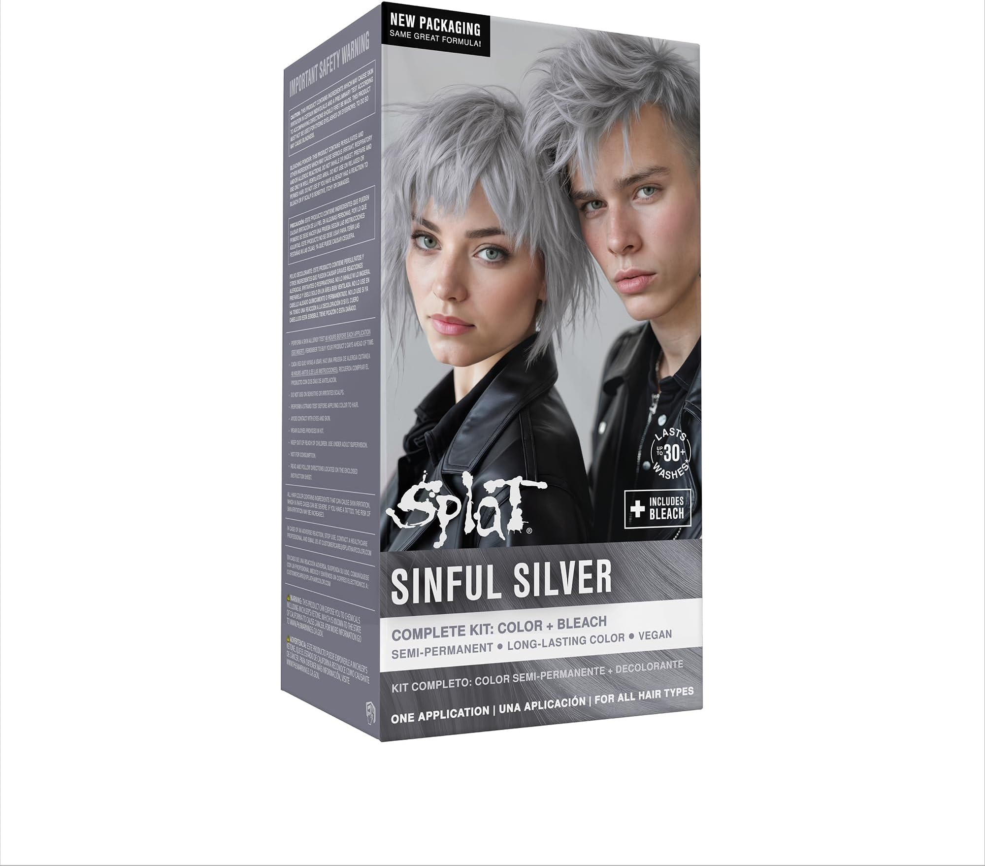 Sinful Silver | Complete Silver Hair Dye Kit | Semi-Permanent | Long Lasting | Vegan and Cruelty-Free