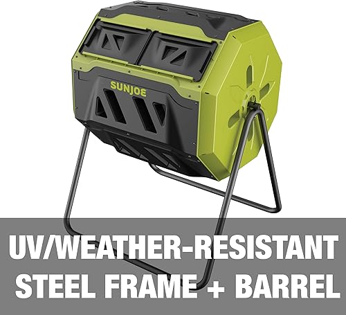 Miniatura 7 de Sun Joe SJ-CMPS1 - Compostor para uso al aire libre para todas las estaciones, doble cámara deslizante, 42 galones, 2-10 semanas, material sin BPA