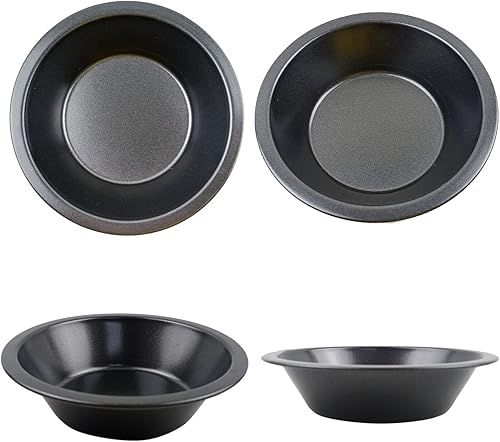 Miniatura 10 de Proshopping Paquete de 8 mini moldes para tartas de 5 pulgadas, pequeños moldes redondos de metal, acero al carbono antiadherente, bandeja para