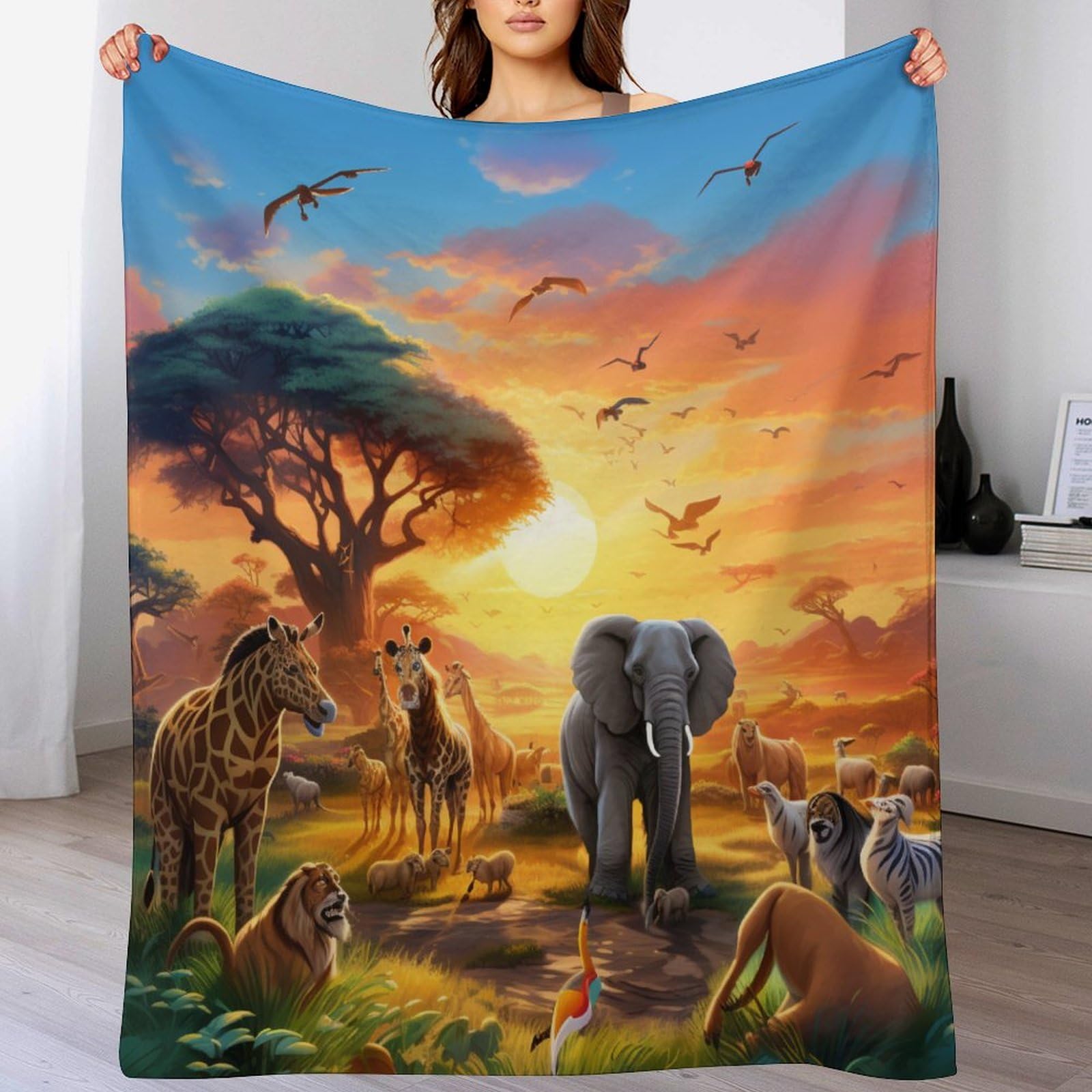 Couverture bébé animaux africains pour des siestes douillettes