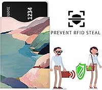 Vista 4 de Fundas de bloqueo RFID (10 fundas de bloqueo RFID, 5 diseños únicos) Juego de fundas de viaje con protección contra robo de identidad