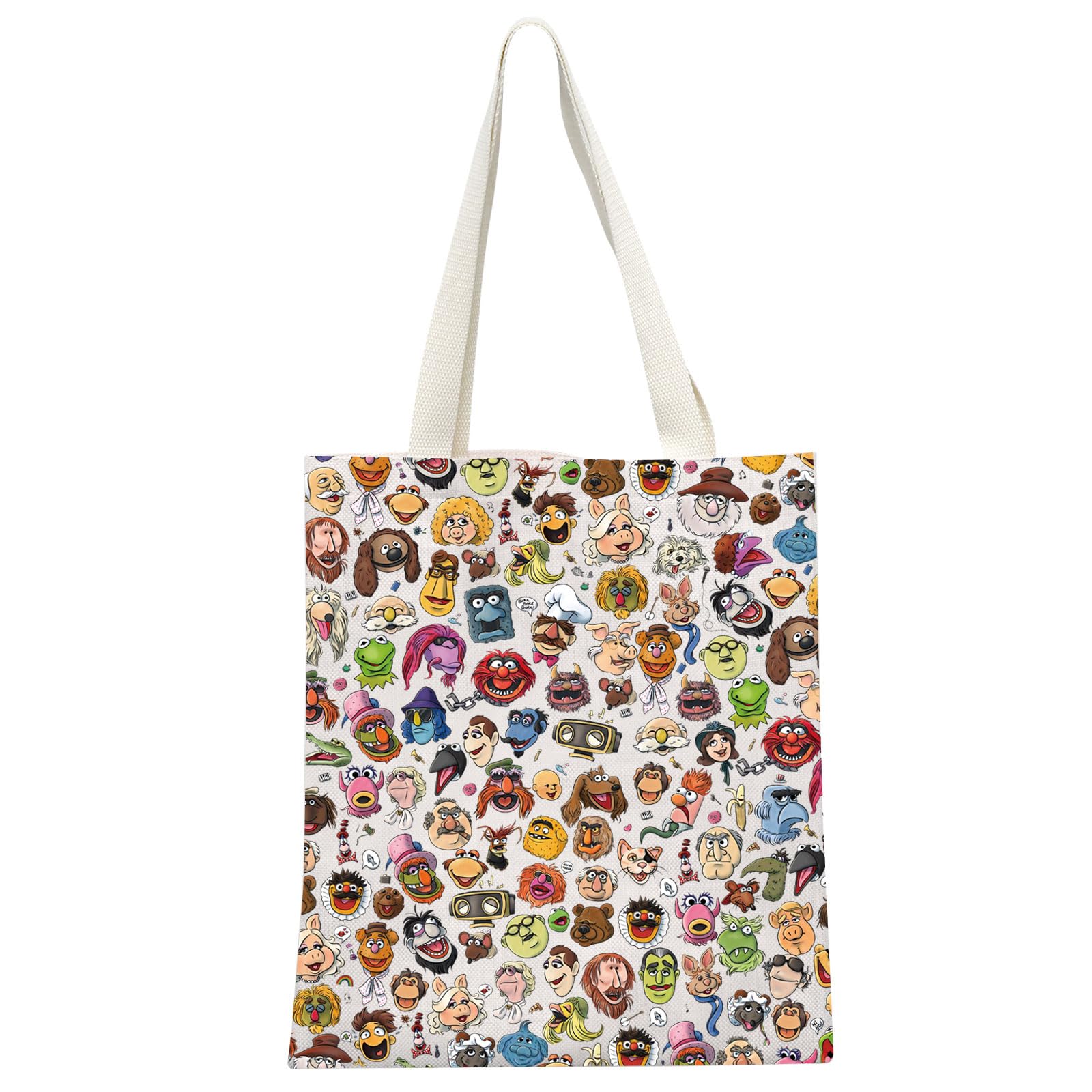 JTOUK TV Series Inspired Gift It’s Time To Meet Classic Characters Group Tote Bag for Comedy Fans (MuppetCharacter Tote EU) — image 1