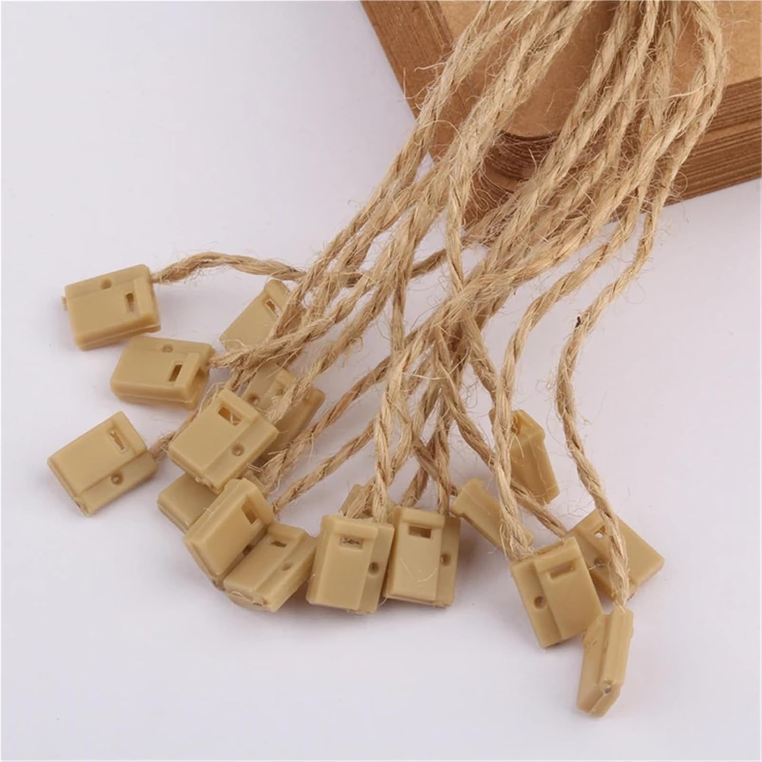 Hang Tag String 2000Pcs 7 inches Hemp Twine Hang Tag String Snap Lock Pin Easy and Fast to Attach for Attaching Gift Tags