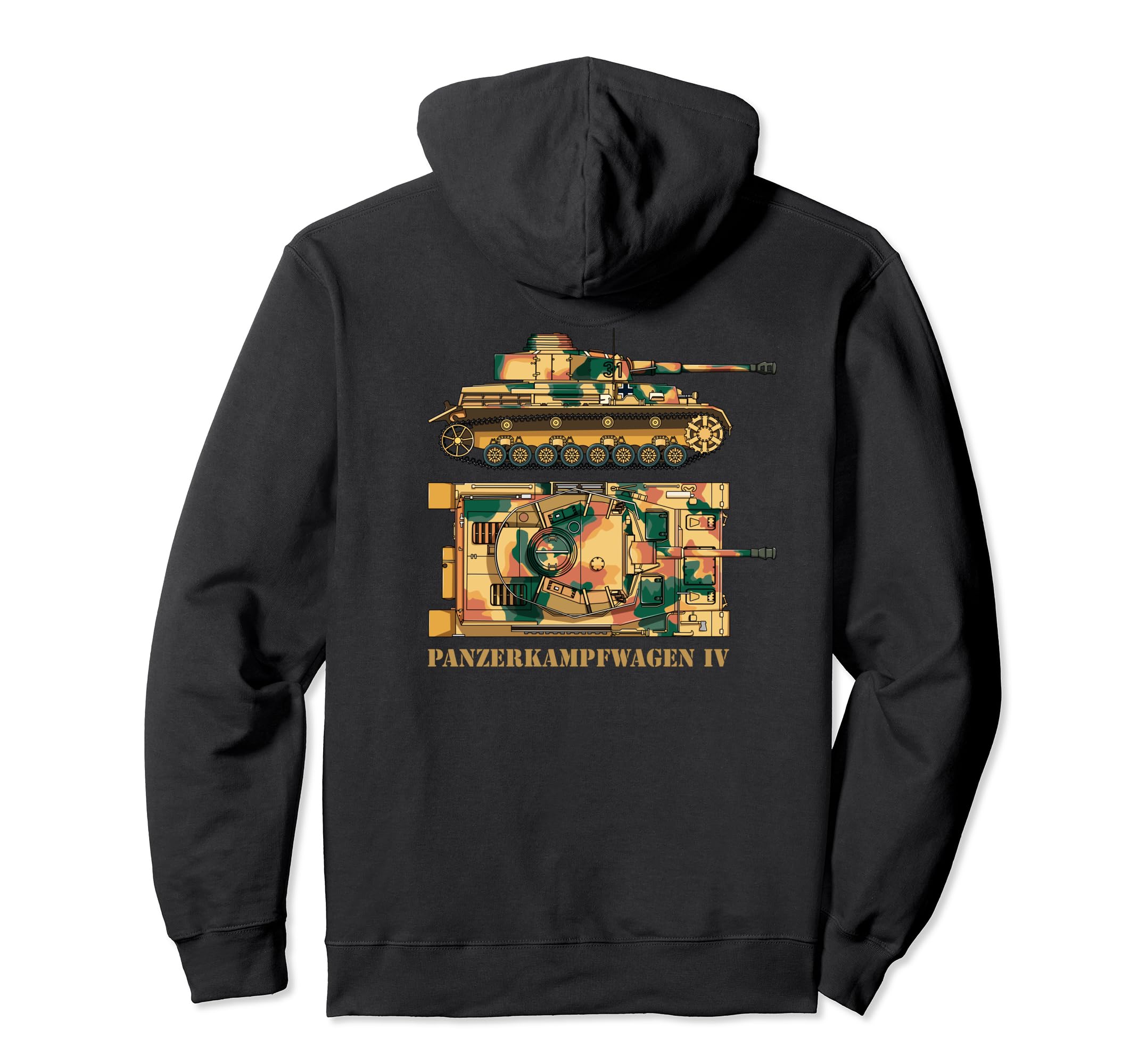 Panzer IV German WW2 Tank Panzerkampfwagen 4 Tanks Diagram Pullover Hoodie