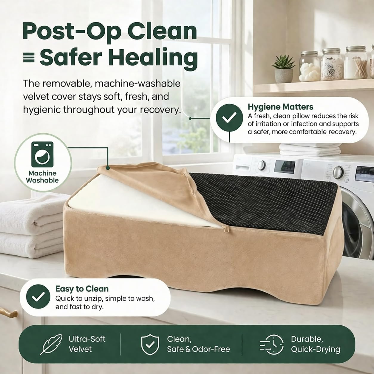 Mello Active BBL Pillow After Surgery – Doctor-Recommended, Firm & Lightweight Sitting Cushion for Post-Op Recovery – Portable Support for Home, Car & Office – Ultimate Comfort & Stability Khaki