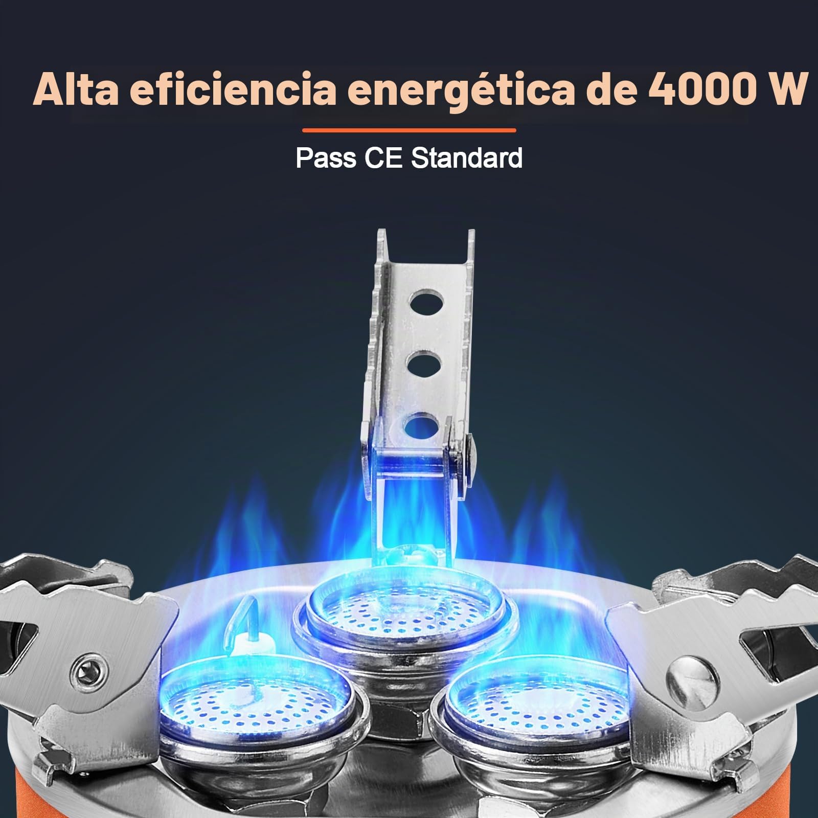 Odoland Estufa de camping de 4000 W, resistente al viento, ajustable, ligera, para mochileros, quemador de propano portátil con caja de EVA para acampar al aire libre