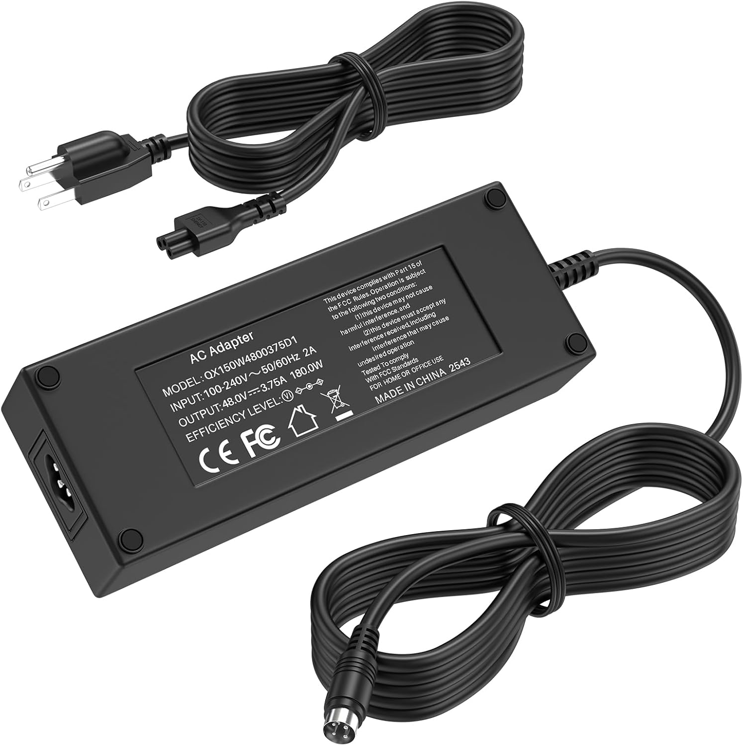 48V 3.75A 4-Pin Charger Replacement Compatible with Swann NVR16-8580 16 Ch 4k Network Video Recorder, Power Cord AC Adapter Fit for Swann 16 Channel Ultra HD Security System NVR16-8580RN NVR-168580