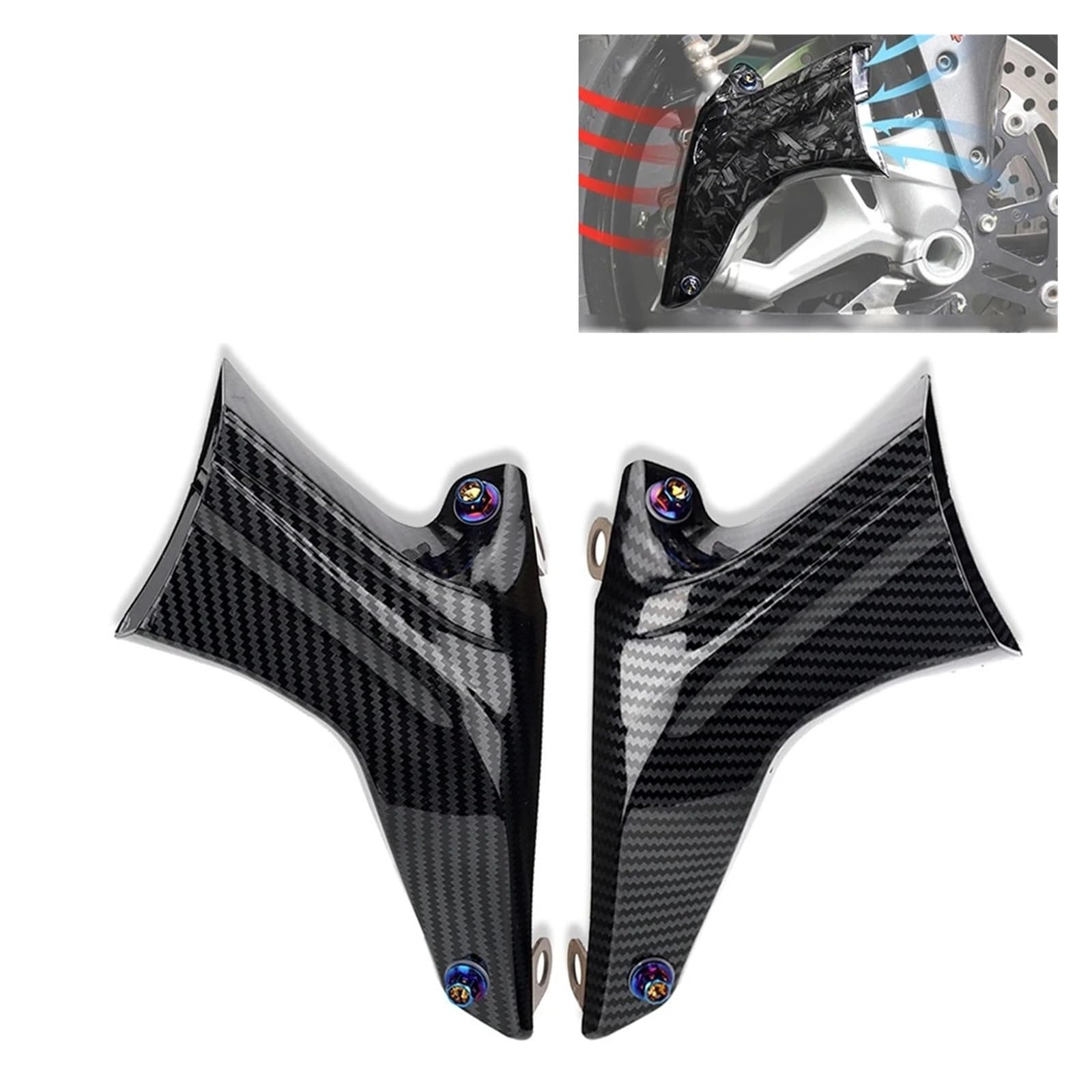 Latéraux Carénage Avant Ailes Conduits Refroidissement d'air Étrier Frein Moto pour Suzuki GSXR/GSX-R 600 750 1000 GSX-S750 GSX-S1000 V-Strom GSXR750 GSXR1000(C)