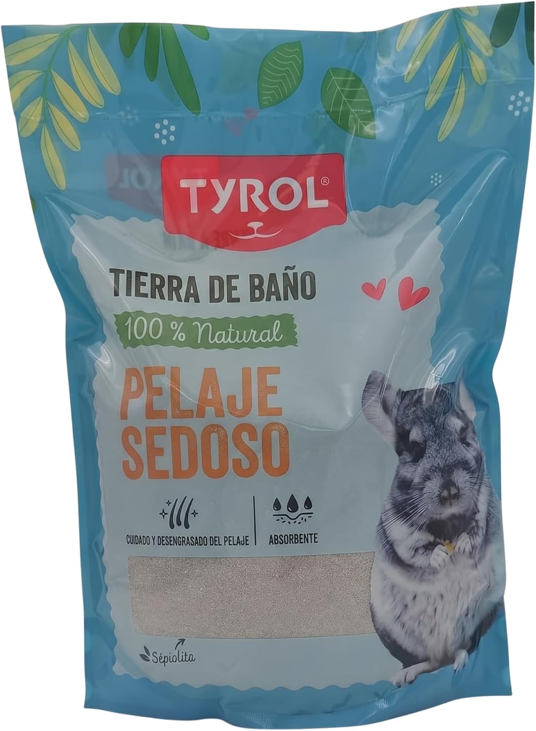 Areia de banho Tyrol para chinchilas e roedores