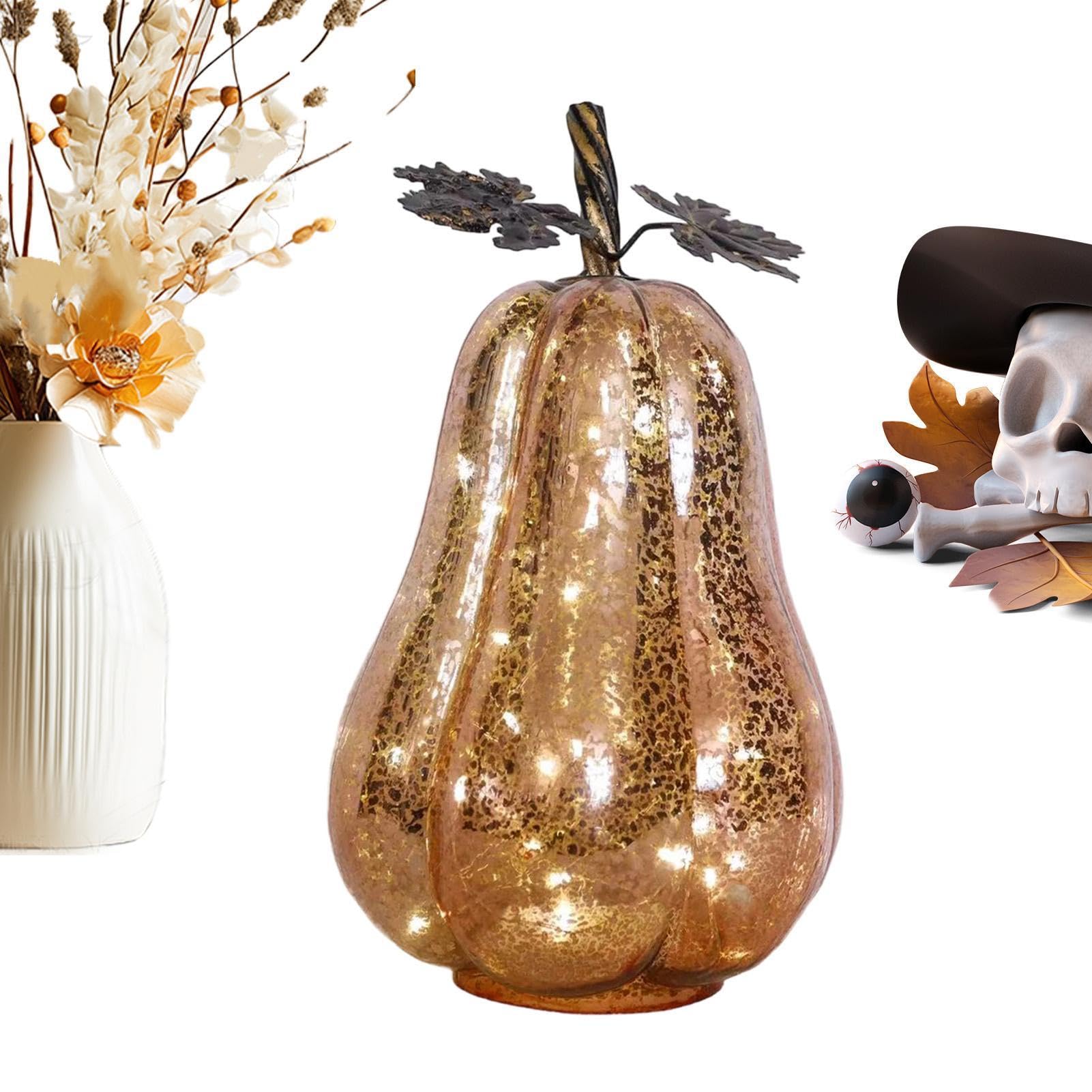Szklane Dynie z Lampkami Halloween Lampa Dekoracyjna