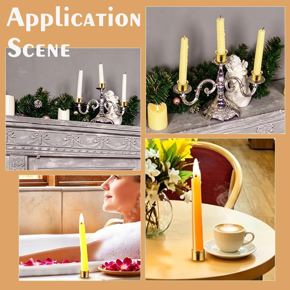 WADORN 120Pcs 2 Colors Flat Base Candle Holders with Wax Adhesive Dots, 0.7x0.6in Candles Sticks Candlestick Holder Home Decor Decoration Candleholder for Table Centerpiece Wedding Parties Dinners