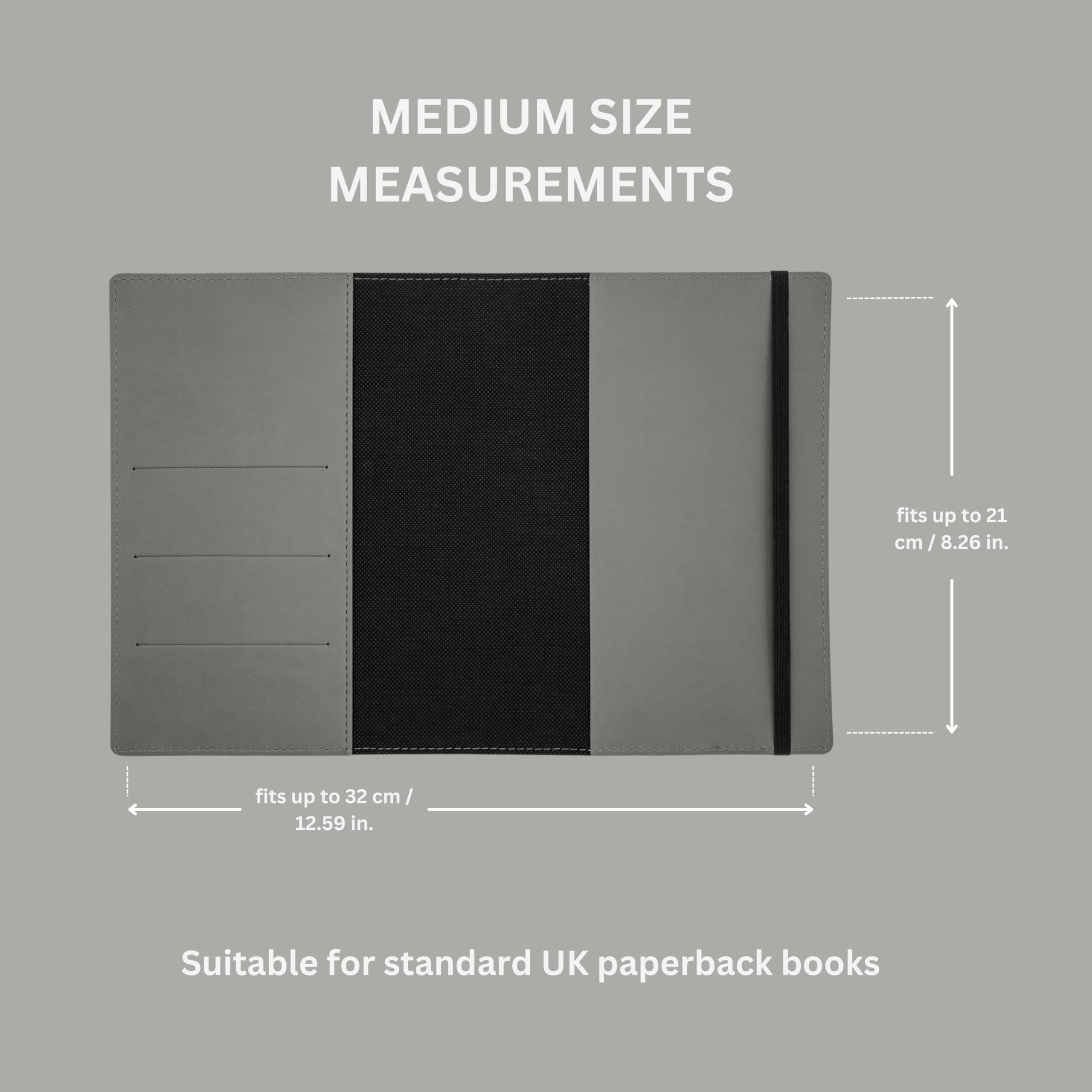 Paperback Book Cover, Book Protector, Grey, M - Image 3