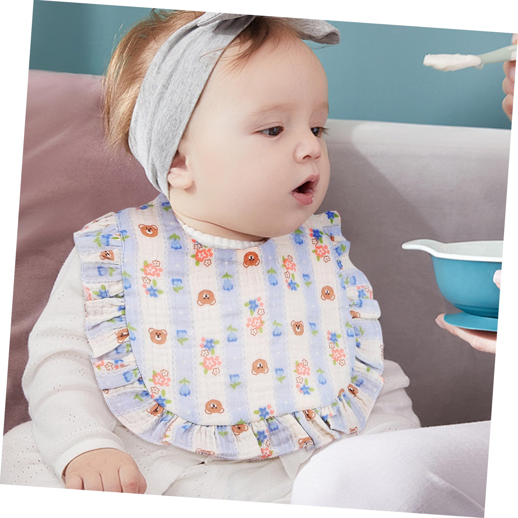 Beaupretty 12 Stück Sabberlätzchen Absorbierende Muslin für Neugeborene Kleinkinder Praktische Designs mit Druckknopfverschluss Waschbar Langlebig