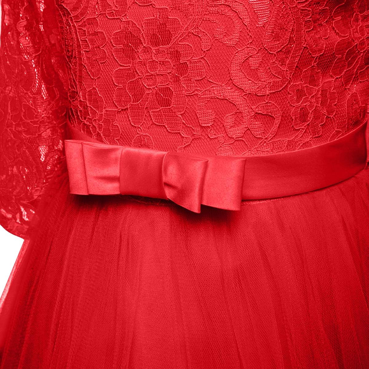 フラワーガールレースドレス 子供用 結婚式 ブライズメイド ページェント パーティー プロム フォーマル ボールガウン プリンセス