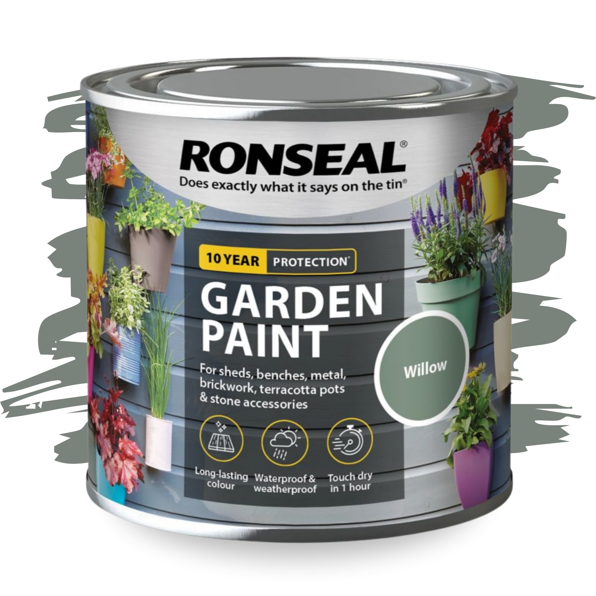 SAVING HUB Garden Paint 250ml – Exterior Multi-Surface Paint for Wood, Fence, Brick, Metal, Stone & Terracotta – Waterproof Weather Resistant Matt Finish for Sheds, Garden & Outdoor Use (Willow)