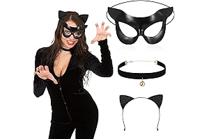 Sratte 3 Pcs Cat Costumes Accessories for Halloween Masquerade Party