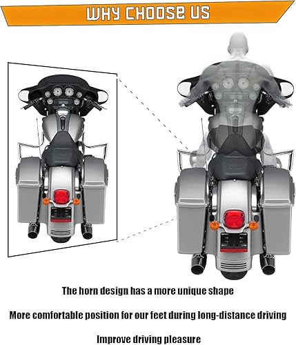 Miniatura 3 de Kinglemc Barra de choque Protector de motor Barra de carretera para Harley Davidson Touring Road King Street Glide Electra Glide CVO y Trike modelos
