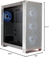 Vista 9 de InWin Dubili - Chasis para juegos de torre completa (serie iBuildiShare) con ventilador ARGB preinstalado x 4 (gris titanio)