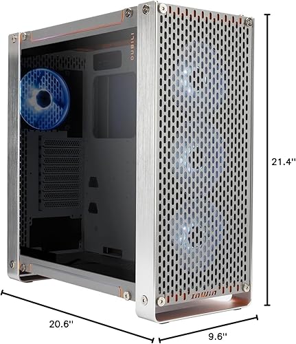 Miniatura 9 de InWin Dubili - Chasis para juegos de torre completa (serie iBuildiShare) con ventilador ARGB preinstalado x 4 (gris titanio)